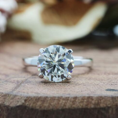 SAVEARTH DIAMONDS Moissanite Solitaire Engagement Ring for Women, Wedding band 925 Sterling Silver with 18K Gold Plated Lab Created Simulated Round Diamond Ring, Promise Wedding Rings in Saudi Arabia