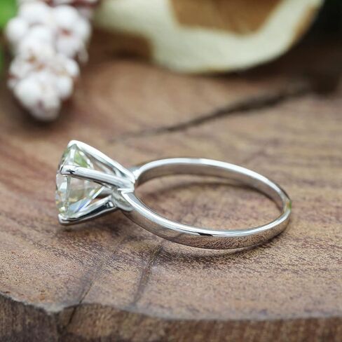 SAVEARTH DIAMONDS Moissanite Solitaire Engagement Ring for Women, Wedding band 925 Sterling Silver with 18K Gold Plated Lab Created Simulated Round Diamond Ring, Promise Wedding Rings in Saudi Arabia