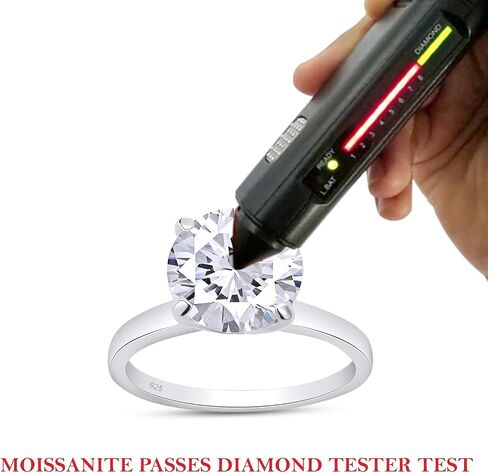 SAVEARTH DIAMONDS Moissanite Solitaire Engagement Ring for Women, Wedding band 925 Sterling Silver with 18K Gold Plated Lab Created Simulated Round Diamond Ring, Promise Wedding Rings in Saudi Arabia