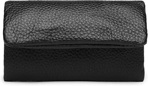 Bagwise مفتاح حامل عملة الحقيبة المحفظة المال حامل بطاقة الائتمان عملة محفظة مع هوك جلد طبيعي النساء الرجال اكسسوارات السيارات (أسود) in Kuwait