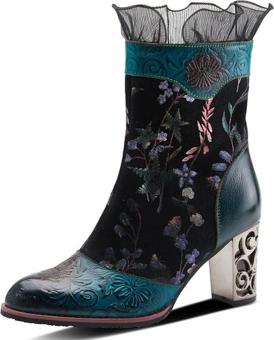 Spring Step L’Artiste Gaga Women's Hand-Painted Mid-Calf Boots with All-Day Comfort in Saudi Arabia