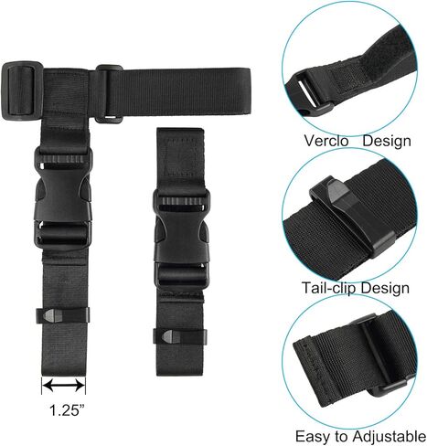 Vigorport أضف أحزمة الأمتعة للحقيبة، حزام قابض السترة لحقيبة الظهر للسفر، موصل الأمتعة، أضف حقيبة ملحقات مرفقة قابلة للتعديل 1.25 بوصة لا نهاية لها لتوصيل أمتعتك الثلاثة معًا in Kuwait