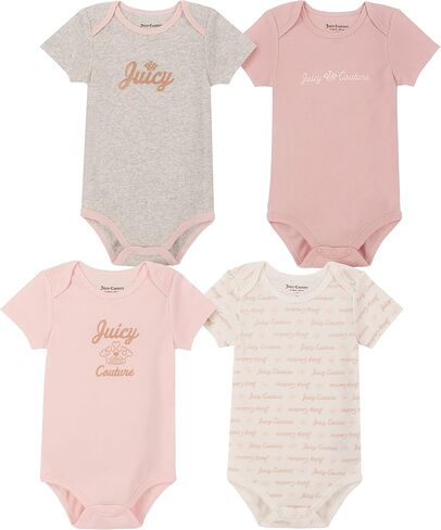 Juicy Couture womens 4 Pieces Pack BodysuitsBaby and Toddler Layette Set in Saudi Arabia