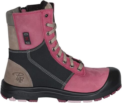 P&F Workwear 8" Steel toe work boots for Women | with zipper - PF368 in Saudi Arabia