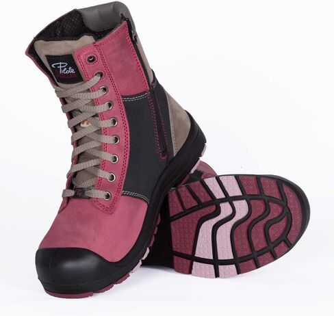 P&F Workwear 8" Steel toe work boots for Women | with zipper - PF368 in Saudi Arabia