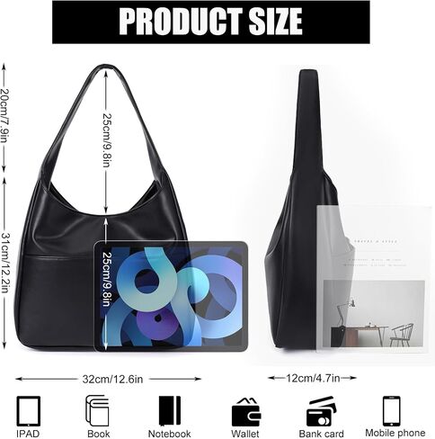 Tote Bag Women Chic Vegan Leather Hobe Bag Handbags Shoulder Bag for Work Collega Tote Bag in Saudi Arabia