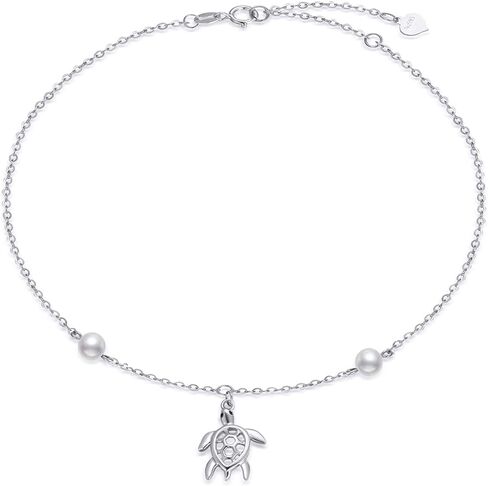SISGEM 14k Gold Sea Turtle Anklet for Women, Real Gold Ankle Bracelet Jewelry Gifts for Animal Lovers, 8.6+0.8+0.8 Inch in Saudi Arabia