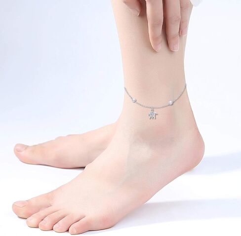 SISGEM 14k Gold Sea Turtle Anklet for Women, Real Gold Ankle Bracelet Jewelry Gifts for Animal Lovers, 8.6+0.8+0.8 Inch in Saudi Arabia