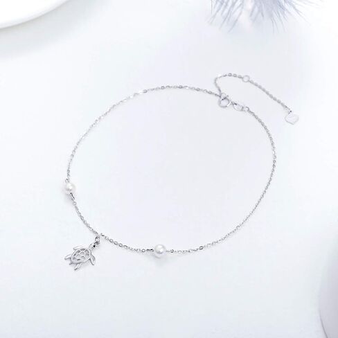 SISGEM 14k Gold Sea Turtle Anklet for Women, Real Gold Ankle Bracelet Jewelry Gifts for Animal Lovers, 8.6+0.8+0.8 Inch in Saudi Arabia