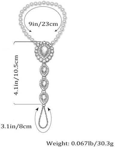 CASOLVX Rhinestone Pearl Barefoot Sandals Barefoot Anklet Sandals Crystal Toe Ankle Bracelet Boho Barefoot Sandals Anklet Beach Wedding Ring Foot Chain Accessories for Women and Teen Girls in Kuwait