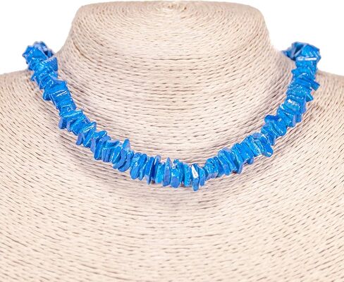 BlueRica 2 Piece Set ~ Dark Blue Puka Chip Shells Necklace & Anklet in Saudi Arabia