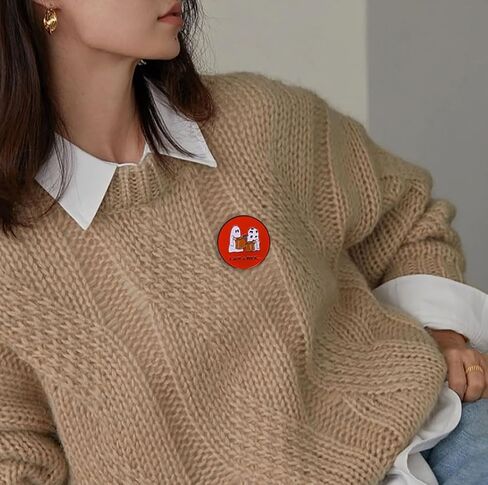 "لقد حصلت على صخرة" شبح بروش دبوس للفتيات الفتيان جولة البرتقال مضحك زر شارة لطيف الجدة المينا التلبيب دبابيس لحقائب الظهر الملابس أكياس جاكيتات قبعة ديكور الإكسسوارات هالوين المجوهرات هدية in Kuwait