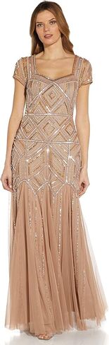 Adrianna Papell Women's Beaded Sweetheart Godet Gown in Saudi Arabia