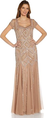 Adrianna Papell Women's Beaded Sweetheart Godet Gown in Saudi Arabia