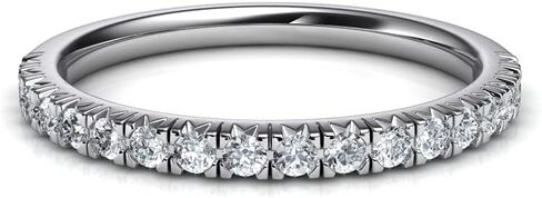 خاتم زفاف بريفيلي 18 قيراط مطلي بالذهب الأبيض 925 من الفضة الإسترليني 0.75 قيراط من الماس المويسانتي المقلد للنساء in Kuwait