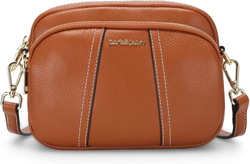 حقيبة كروس من الجلد من دوريس آند جاكي للنساء، حقائب كتف صغيرة ناعمة بسحاب ثلاثي مع حزام قابل للتعديل... in Kuwait