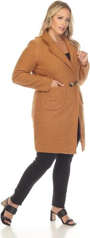 SIMPLY COUTURE Women's Solid Long Double Breasted Winter Pea Coat in Saudi Arabia