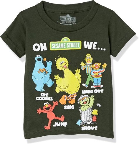 Sesame Street Boys' Elmo Cookie Monster Big Bird, Oscar The Grouch Short Sleeve Tee in Saudi Arabia