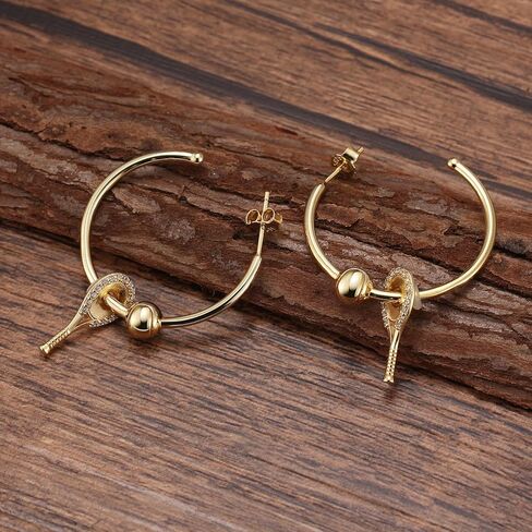 اقراط حلقية للعب التنس للنساء من لوف ماتش | اقراط عصرية مطلية بالذهب عيار 18 قيراط مرصعة بالزركونيا المكعبة | اقراط كرة تنس صغيرة ومضرب لمحبي التنس in Kuwait