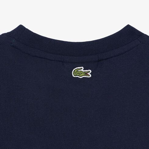 تي شيرت Lacoste للأولاد بأكمام قصيرة ورقبة مستديرة ورسومات تمساح أمامية كبيرة in Kuwait