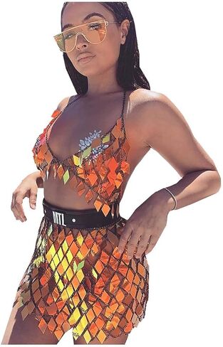 سالي حمالة صدر بوهو بسلسلة ذهبية مثيرة مرصعة بحجر الراين، حمالة صدر للجسم بدون ظهر مزينة بالترتر، اكسسوارات للجسم للشاطئ، مجوهرات للنساء والفتيات (جاكيت ازرق) in Kuwait