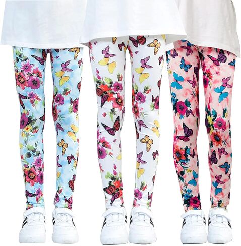 3 قطع من السراويل الضيقة للفتيات الصغيرات ذات الأنماط الناعمة للأطفال الصغار بطول الكاحل الكلاسيكي من عمر 2 إلى 11 عامًا in Kuwait