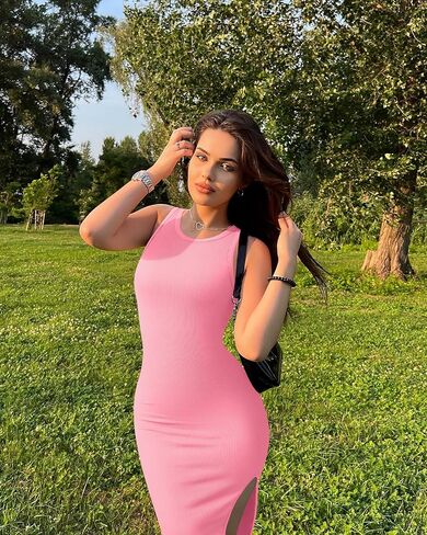 OQQ Women's 2 Piece Dress Sexy Ribbed Halter Neck Fashion Split Tank Tops Dresses in Saudi Arabia