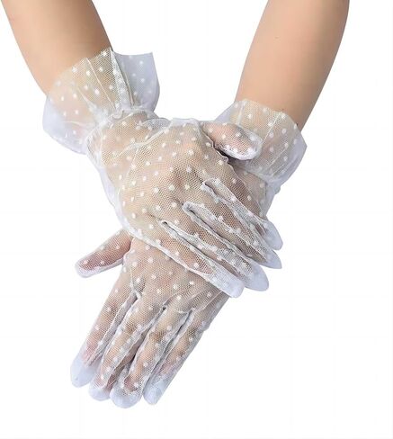 Women Lace Glove, Short Lace Bridal Glove Floral Courtesy Lace Glove for Wedding Tea Party Prom Evening (Vintage) in Saudi Arabia