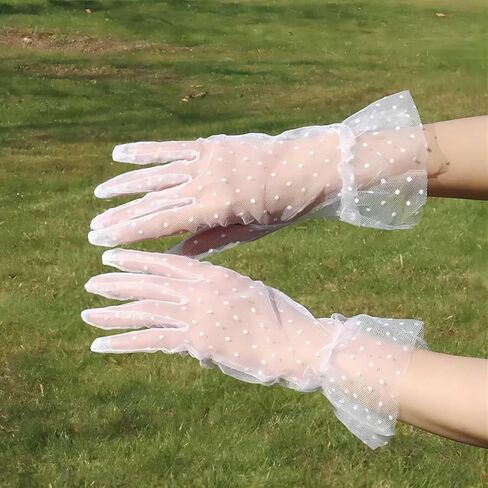 Women Lace Glove, Short Lace Bridal Glove Floral Courtesy Lace Glove for Wedding Tea Party Prom Evening (Vintage) in Saudi Arabia