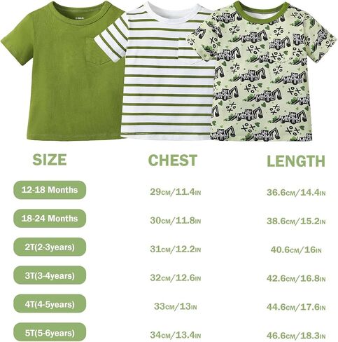 قمصان OPAWO للأطفال الصغار، تي شيرت مطبوع عليه Monster Truck Football Crabs، تي شيرت جيب مخطط بأكمام قصيرة، 3 عبوات، 1-5T in Kuwait