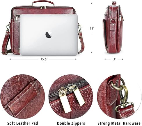 Goatter Unisex Adult Hunter Leather 16Inch Multi CompartMen'st Laptop Messenger Bag/Office Bag in Saudi Arabia