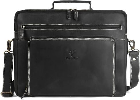 Goatter Unisex Adult Hunter Leather 16Inch Multi CompartMen'st Laptop Messenger Bag/Office Bag in Saudi Arabia