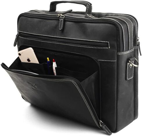 Goatter Unisex Adult Hunter Leather 16Inch Multi CompartMen'st Laptop Messenger Bag/Office Bag in Saudi Arabia