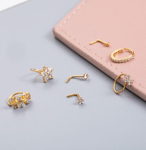 حلقة الأنف ترصيع 20 قطعة 20 جرام Sugical الصلب الأنف الدائري هوب للنساء L على شكل الأنف ترصيع الزنمة الغضروف اللولب القرط هيئة ثقب المجوهرات in Kuwait