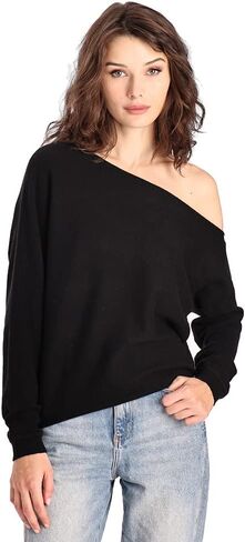 Minnie Rose Womens Long Sleeve Off The Shoulder Cashmere Pull On SweaterÊ in Saudi Arabia