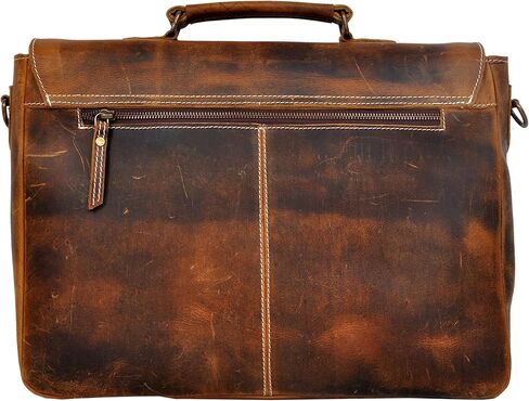 ZOLO LEATHERS New Men's Vintage Brown Leather Full Flap Messenger Laptop Shoulder Bag, Brown, One size in Kuwait