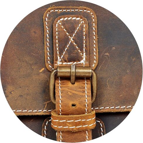 ZOLO LEATHERS New Men's Vintage Brown Leather Full Flap Messenger Laptop Shoulder Bag, Brown, One size in Kuwait