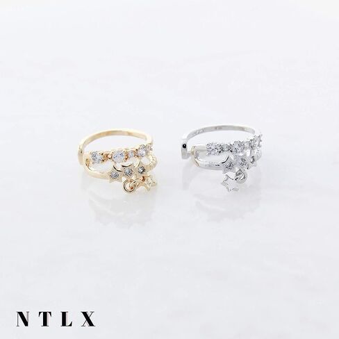 أساور للأذن - أصفاد أذن للنساء - مطلية بالفضة الإسترلينية 925 أو مطلية بالذهب عيار 14 قيراط - أقراط زاحفة دائرية متلألئة من الزركونيا المكعبة - مشبك على الغضروف in Kuwait