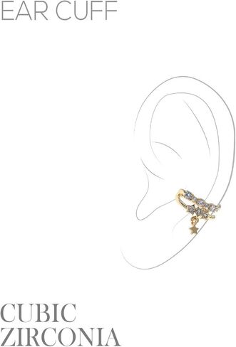 أساور للأذن - أصفاد أذن للنساء - مطلية بالفضة الإسترلينية 925 أو مطلية بالذهب عيار 14 قيراط - أقراط زاحفة دائرية متلألئة من الزركونيا المكعبة - مشبك على الغضروف in Kuwait