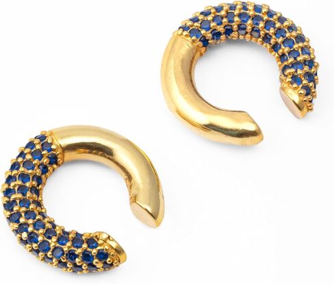 Pavé Ear Cuff Series | 14k Gold Plated Gemset Non Piercing Hoops for Women in Saudi Arabia