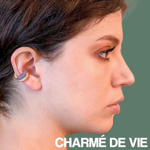 Pavé Ear Cuff Series | 14k Gold Plated Gemset Non Piercing Hoops for Women in Saudi Arabia