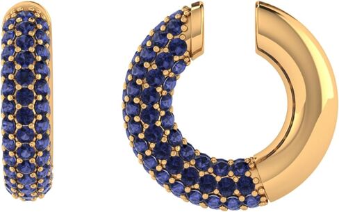 Pavé Ear Cuff Series | 14k Gold Plated Gemset Non Piercing Hoops for Women in Saudi Arabia