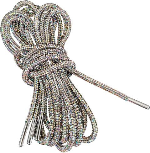 أربطة أحذية مسطحة من حجر الراين الكريستالي من أجل استبدال أسلاك الأحذية الرياضية والقمصان ذات الرباط اللامع in Kuwait