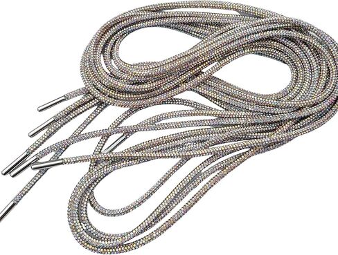 أربطة أحذية مسطحة من حجر الراين الكريستالي من أجل استبدال أسلاك الأحذية الرياضية والقمصان ذات الرباط اللامع in Kuwait