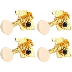 Gold Shiny Ukulele String Tuning Pegs with White Buttons for Ukulele Music Accessory