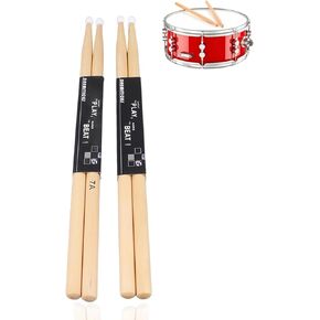 2 Pairs Drum Sticks, 7A Drum Sticks Maple Drumsticks Maple Wood Drum Sticks 7A Nylon Tip Drumstick Percussion Instrument Accessories Classic Drum Sticks for Kids and Adults Jazz Drum Electronic Drums