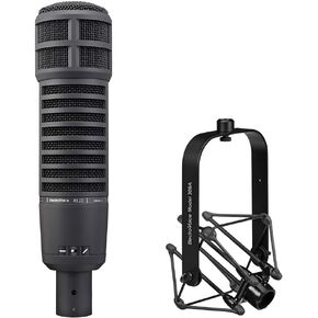 Electro-Voice RE20 Broadcast Announcer Microphone (Black) Bundle with Electro-Voice 309A Mic Shockmount