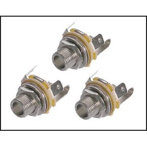 3-pack Neutrik Long-shaft 1/4-inch (0.25 in / 6.35mm) Mono Guitar/Phone/Audio Jacks