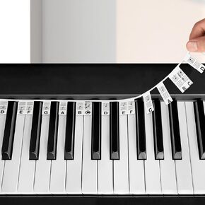 ZUFECY Piano Notes for Beginner, 88-Key Full Size, Removable Silicone Piano Keyboard Note Labels for Learning, Piano Notes Guide Comes with Box