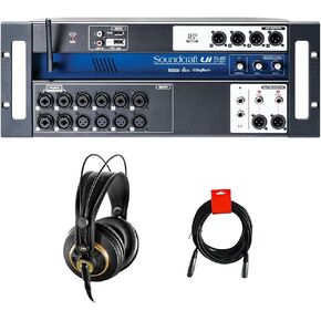 خلاط رقمي Soundcraft Ui16 مزود بـ 16 مدخل يمكن التحكم فيه عن بعد مع سماعات رأس ستيريو AKG K240 Studio Pro وكابل XLR in Kuwait